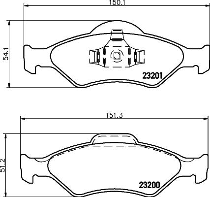 DON PCP1160 - Тормозные колодки, дисковые, комплект www.autospares.lv