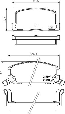 DON PCP1861 - Bremžu uzliku kompl., Disku bremzes www.autospares.lv