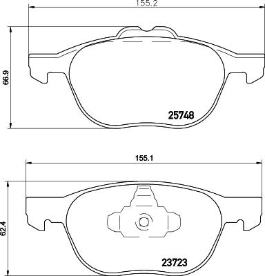 DON PCP1290 - Тормозные колодки, дисковые, комплект www.autospares.lv