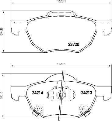 DON PCP1261 - Тормозные колодки, дисковые, комплект www.autospares.lv