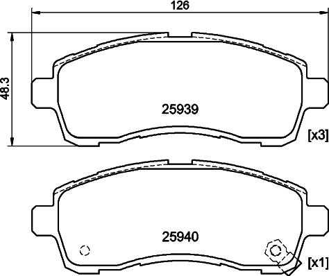 DON PCP2193 - Bremžu uzliku kompl., Disku bremzes www.autospares.lv