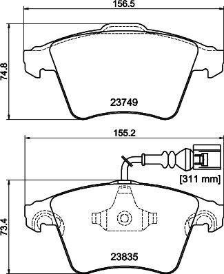 DON PCP2236 - Bremžu uzliku kompl., Disku bremzes autospares.lv