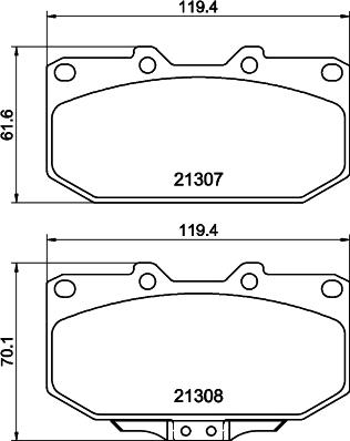 DON PCP2223 - Тормозные колодки, дисковые, комплект www.autospares.lv