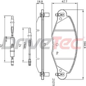 DriveTec DPAD1655 - Bremžu uzliku kompl., Disku bremzes autospares.lv