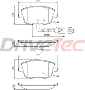 DriveTec DPAD1754 - Bremžu uzliku kompl., Disku bremzes autospares.lv