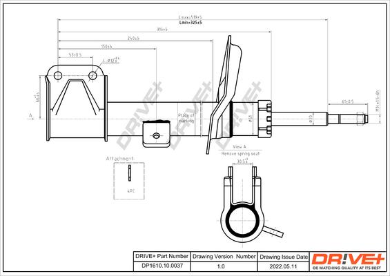 Dr!ve+ DP1610.10.0037 - Shock Absorber www.autospares.lv