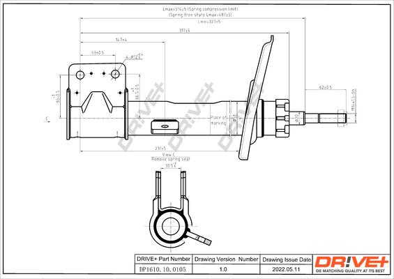 Dr!ve+ DP1610.10.0105 - Shock Absorber www.autospares.lv