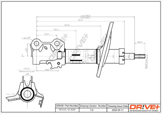 Dr!ve+ DP1610.10.0200 - Shock Absorber www.autospares.lv