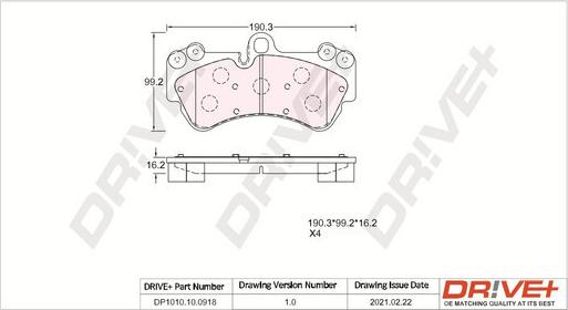 Dr!ve+ DP1010.10.0918 - Bremžu uzliku kompl., Disku bremzes www.autospares.lv