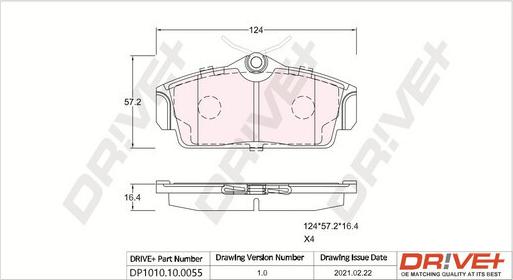 Dr!ve+ DP1010.10.0055 - Bremžu uzliku kompl., Disku bremzes autospares.lv