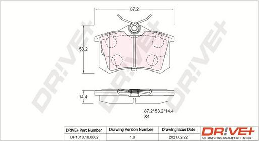 Dr!ve+ DP1010.10.0002 - Brake Pad Set, disc brake www.autospares.lv