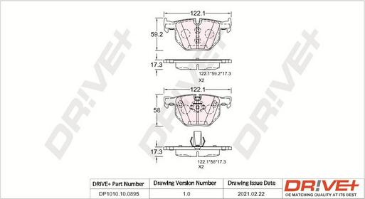 Dr!ve+ DP1010.10.0895 - Bremžu uzliku kompl., Disku bremzes www.autospares.lv