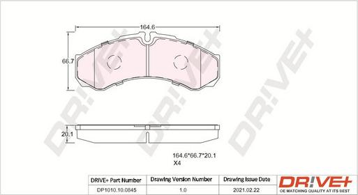 Dr!ve+ DP1010.10.0845 - Bremžu uzliku kompl., Disku bremzes www.autospares.lv