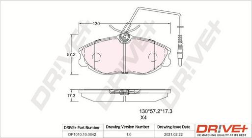 Dr!ve+ DP1010.10.0842 - Brake Pad Set, disc brake www.autospares.lv