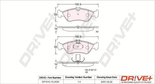 Dr!ve+ DP1010.10.0838 - Brake Pad Set, disc brake www.autospares.lv