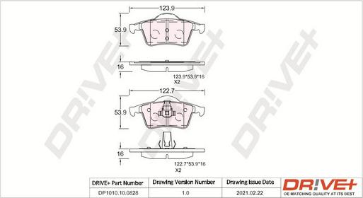 Dr!ve+ DP1010.10.0828 - Brake Pad Set, disc brake www.autospares.lv