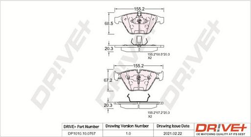 Dr!ve+ DP1010.10.0767 - Brake Pad Set, disc brake www.autospares.lv