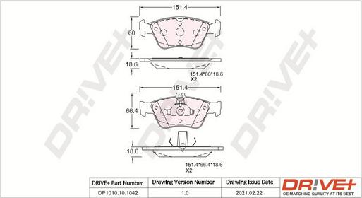 Dr!ve+ DP1010.10.1042 - Bremžu uzliku kompl., Disku bremzes www.autospares.lv