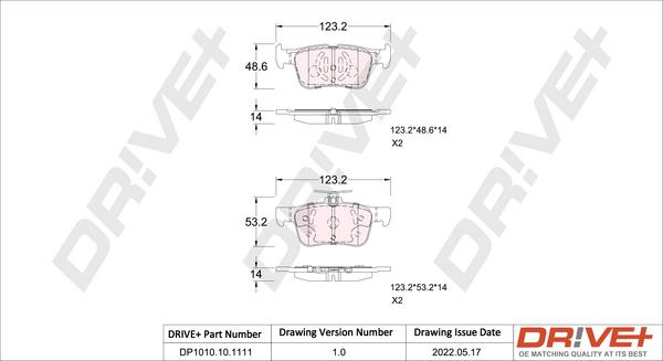 Dr!ve+ DP1010.10.1111 - Brake Pad Set, disc brake www.autospares.lv