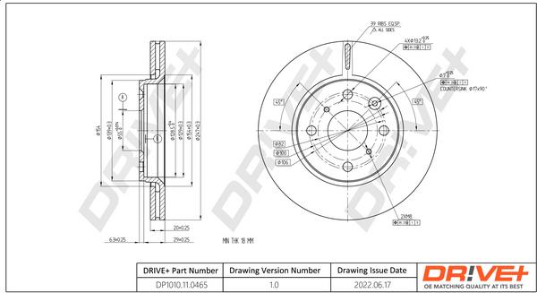 Dr!ve+ DP1010.11.0465 - Тормозной диск www.autospares.lv