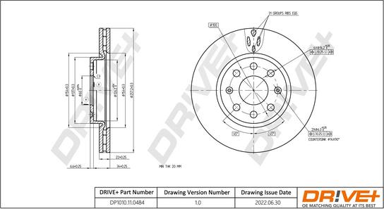 Dr!ve+ DP1010.11.0484 - Bremžu diski autospares.lv