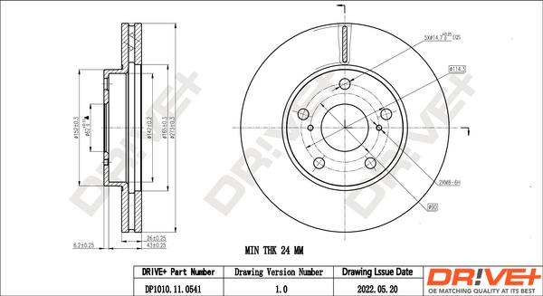 Dr!ve+ DP1010.11.0541 - Bremžu diski autospares.lv