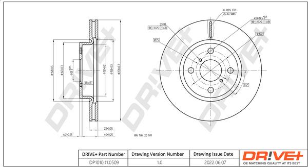 Dr!ve+ DP1010.11.0509 - Bremžu diski www.autospares.lv