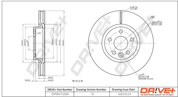 Dr!ve+ DP1010.11.0504 - Brake Disc www.autospares.lv