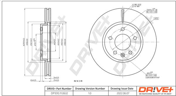 Dr!ve+ DP1010.11.0632 - Bremžu diski www.autospares.lv