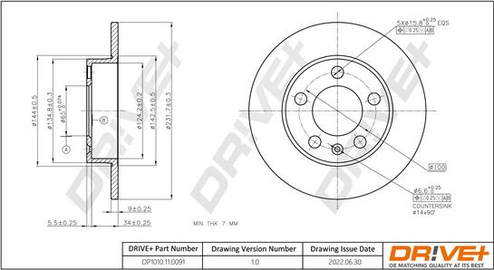 Dr!ve+ DP1010.11.0091 - Тормозной диск www.autospares.lv