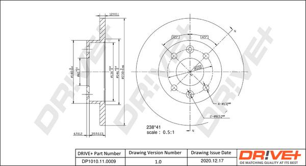 Dr!ve+ DP1010.11.0009 - Bremžu diski autospares.lv