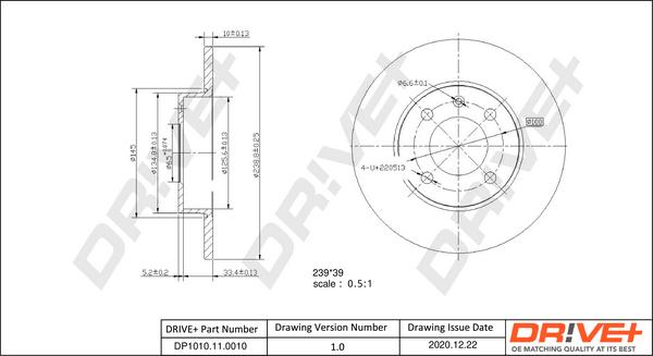 Dr!ve+ DP1010.11.0010 - Brake Disc www.autospares.lv