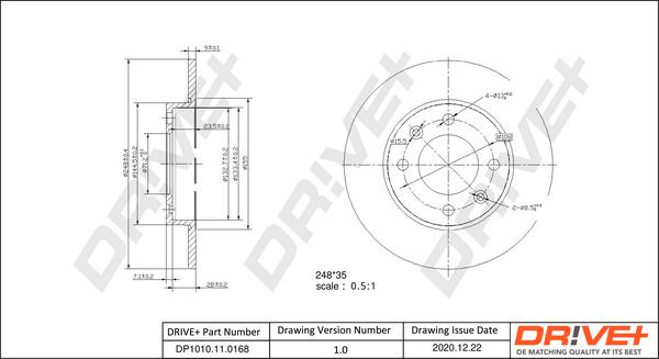 Dr!ve+ DP1010.11.0168 - Brake Disc www.autospares.lv