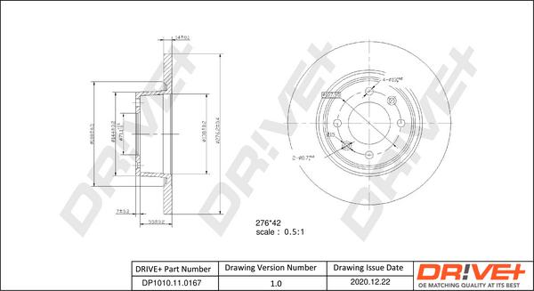 Dr!ve+ DP1010.11.0167 - Bremžu diski autospares.lv