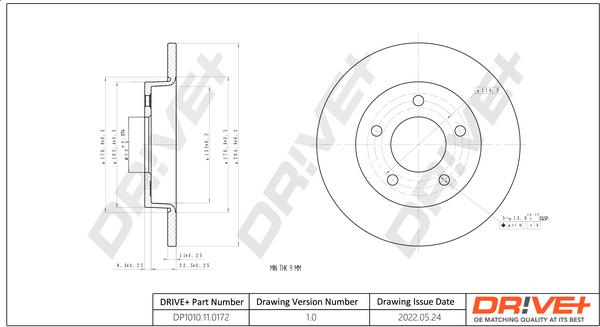 Dr!ve+ DP1010.11.0172 - Brake Disc www.autospares.lv