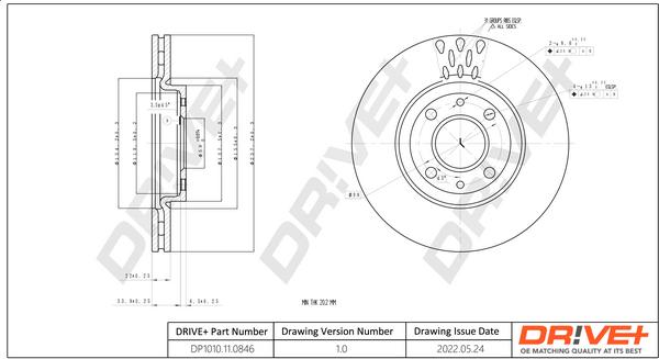 Dr!ve+ DP1010.11.0846 - Bremžu diski www.autospares.lv