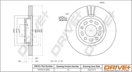 Dr!ve+ DP1010.11.0859 - Bremžu diski www.autospares.lv