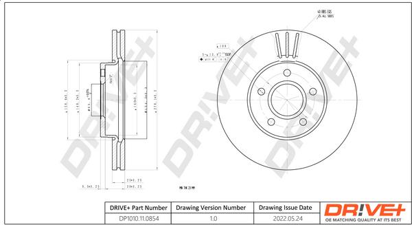 Dr!ve+ DP1010.11.0854 - Bremžu diski autospares.lv