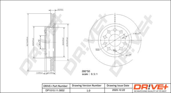 Dr!ve+ DP1010.11.0852 - Bremžu diski autospares.lv