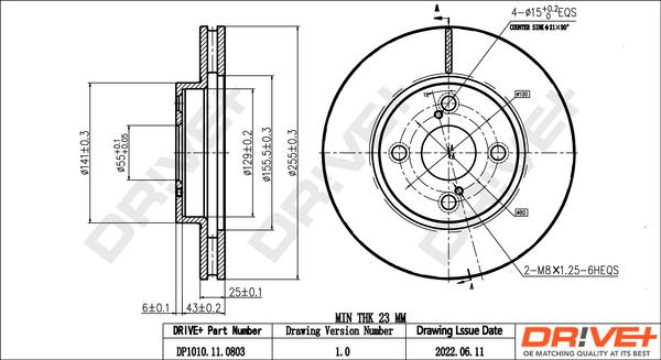 Dr!ve+ DP1010.11.0803 - Bremžu diski www.autospares.lv