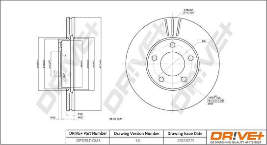 Dr!ve+ DP1010.11.0823 - Bremžu diski www.autospares.lv