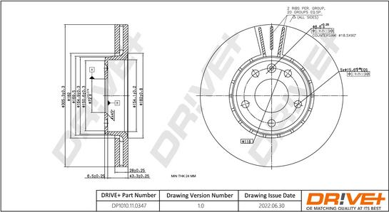 Dr!ve+ DP1010.11.0347 - Bremžu diski autospares.lv