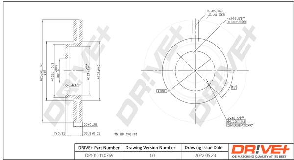 Dr!ve+ DP1010.11.0369 - Bremžu diski autospares.lv