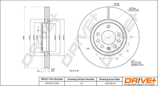 Dr!ve+ DP1010.11.0361 - Тормозной диск www.autospares.lv