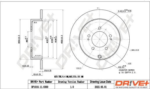 Dr!ve+ DP1010.11.0300 - Bremžu diski www.autospares.lv