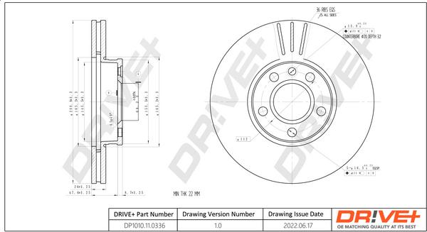 Dr!ve+ DP1010.11.0336 - Brake Disc www.autospares.lv