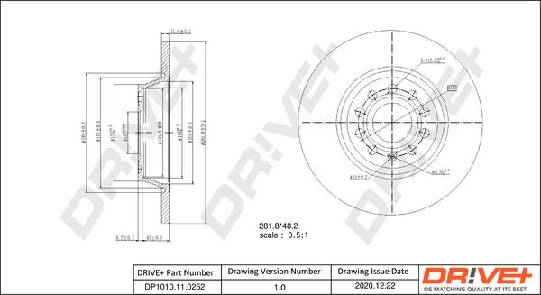 Dr!ve+ DP1010.11.0252 - Brake Disc www.autospares.lv