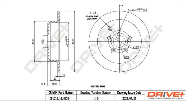 Dr!ve+ DP1010.11.0235 - Bremžu diski www.autospares.lv