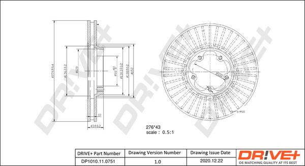 Dr!ve+ DP1010.11.0751 - Bremžu diski autospares.lv