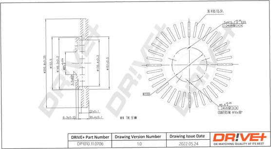 Dr!ve+ DP1010.11.0706 - Bremžu diski www.autospares.lv